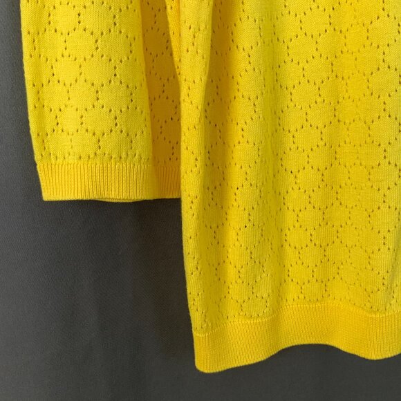 Talbots Cotton Blend Button Up Yellow Cardigan Sz 1X - Picture 13 of 16